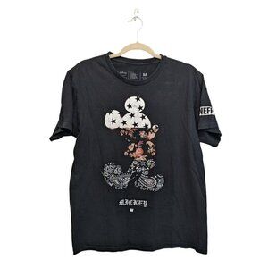 Disney NEFF Mickey Mouse Design Black Short Sleeve T-Shirt Size M Medium